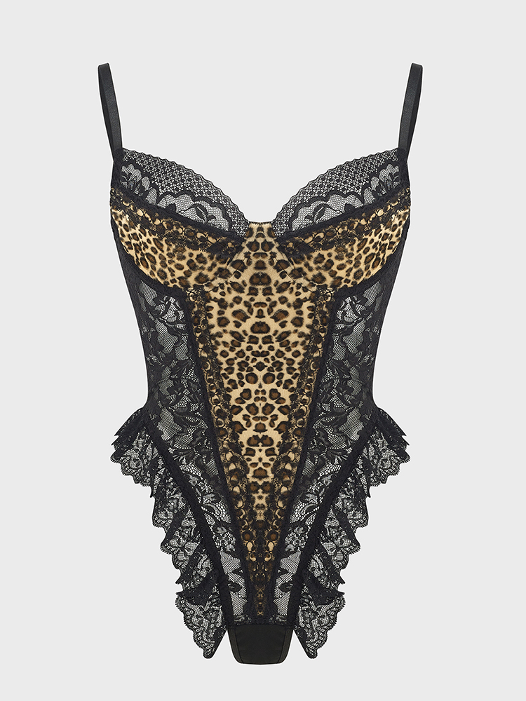 Sexy Lace Leopard Pattern Body - огляд і ціна Shapewear Bodysuit Firm